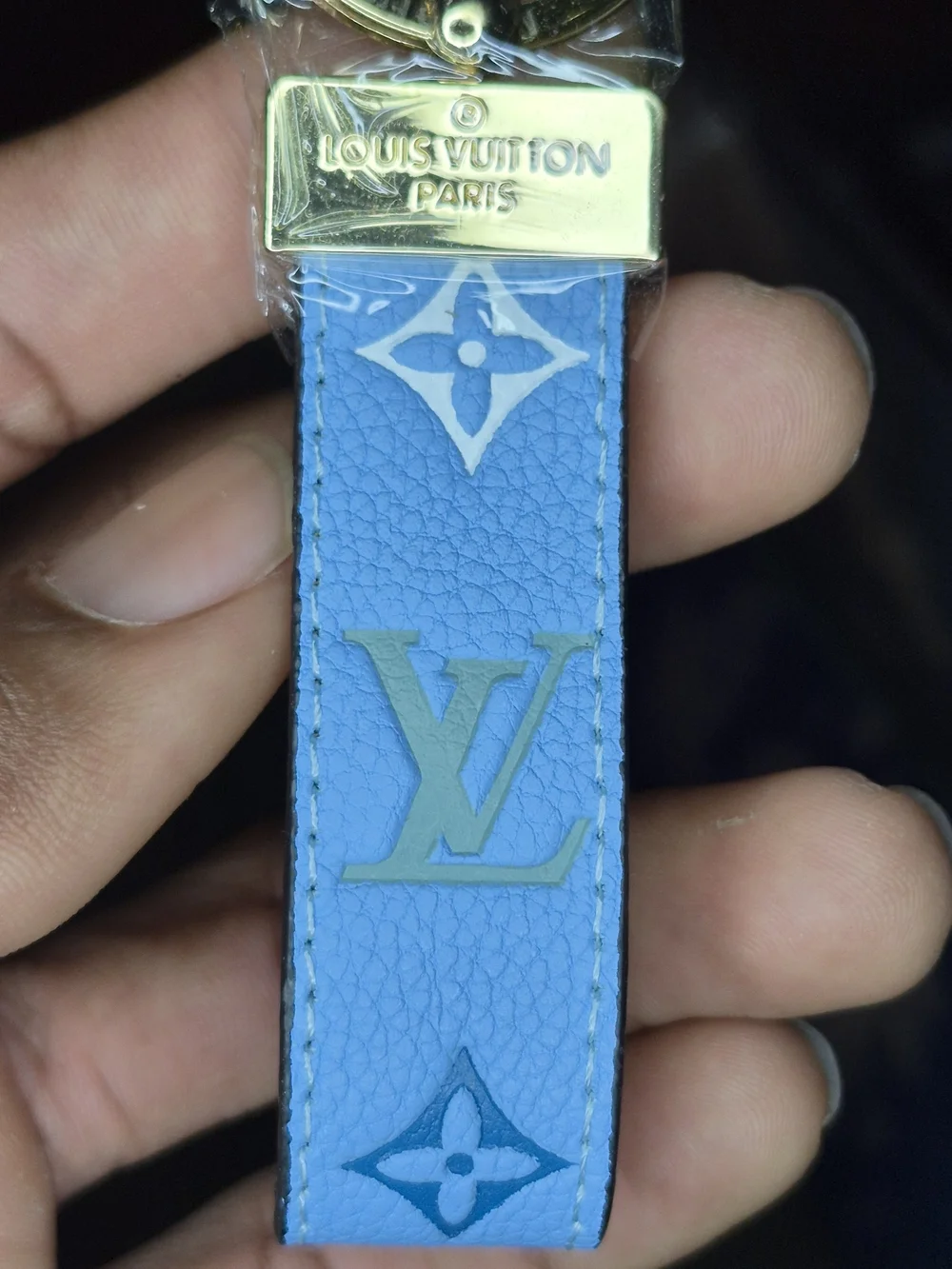 Louis Vuitton Bright Blue Monogram Key Holder with Silver Hardware